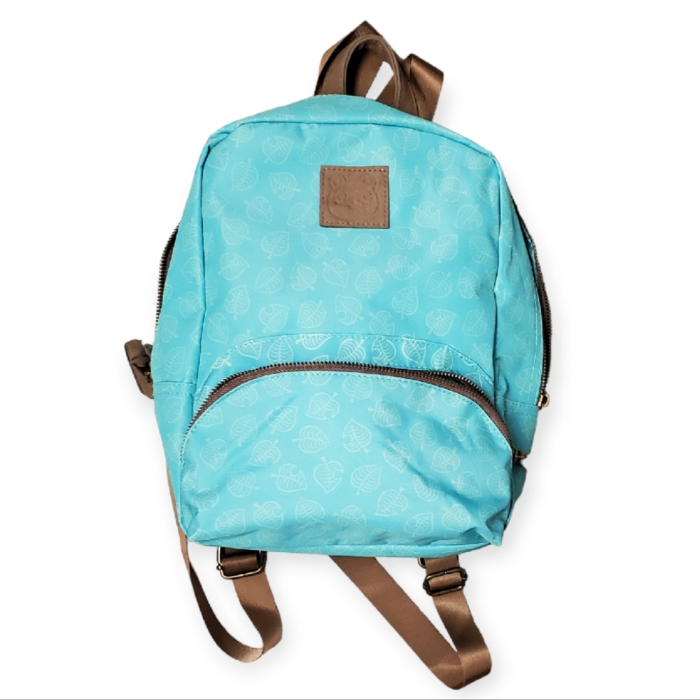 Nintendo Switch Animal Crossing Blue Leaf Print Backpack 10x8x4